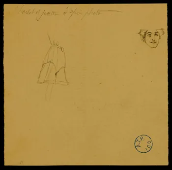 partie d'un ensemble de dessins Charlot et Josette d'après photo 1968.102.1185.3 Photo Mucem