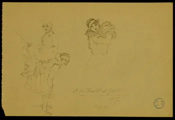 partie d'un ensemble de dessins L.V. Charlot et Josette 1968.102.1187.2 Photo Mucem