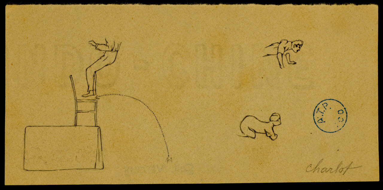 partie d'un ensemble de dessins Charlot 1968.102.1187.3 Photo Mucem