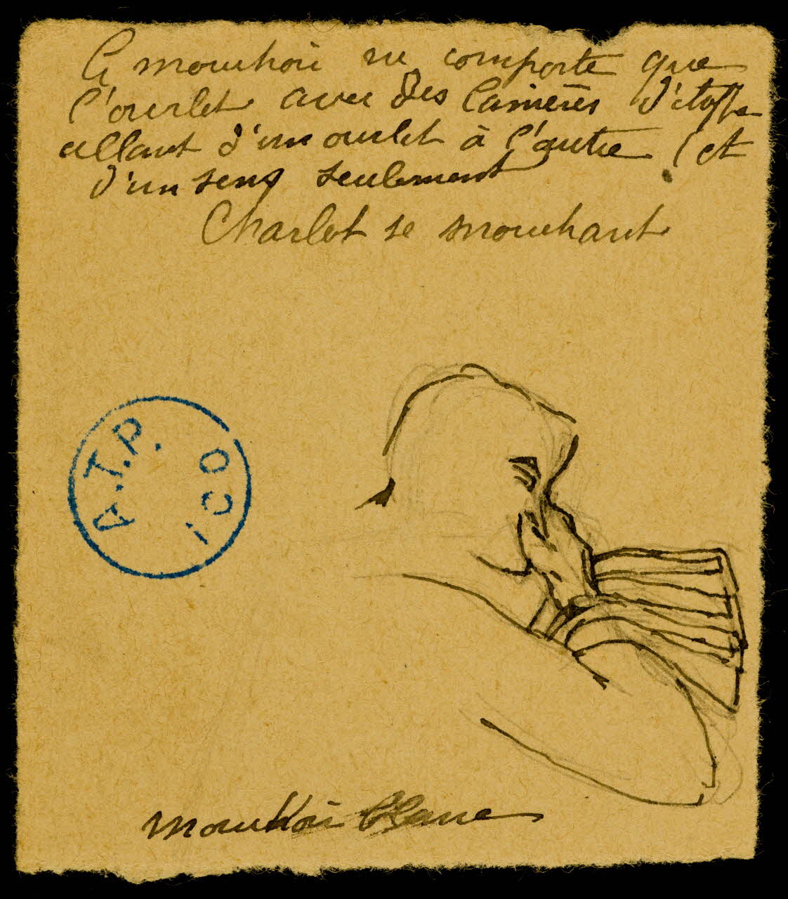 partie d'un ensemble de dessins Charlot se mouchant 1968.102.1187.4 Photo Mucem