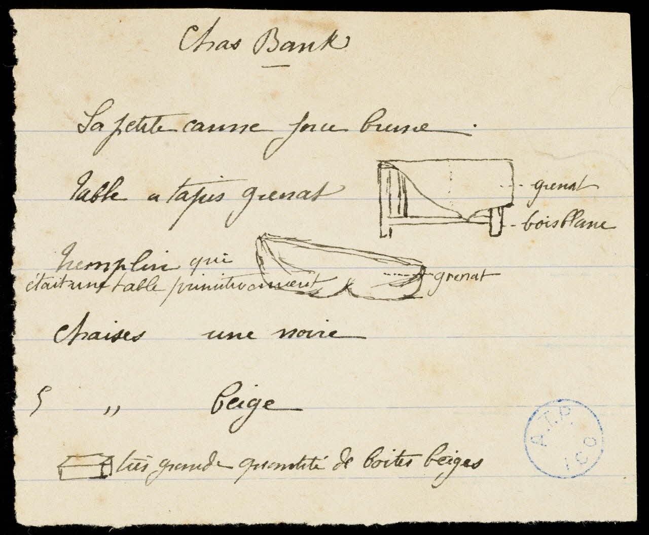 partie d'un ensemble de dessins Chas Bank 1968.102.1188 Photo Mucem