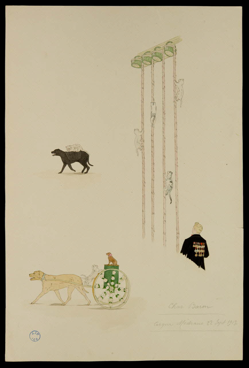 partie d'un ensemble de dessins Chas Baron  Cirque Médrano 1968.102.1194.3 Photo Mucem