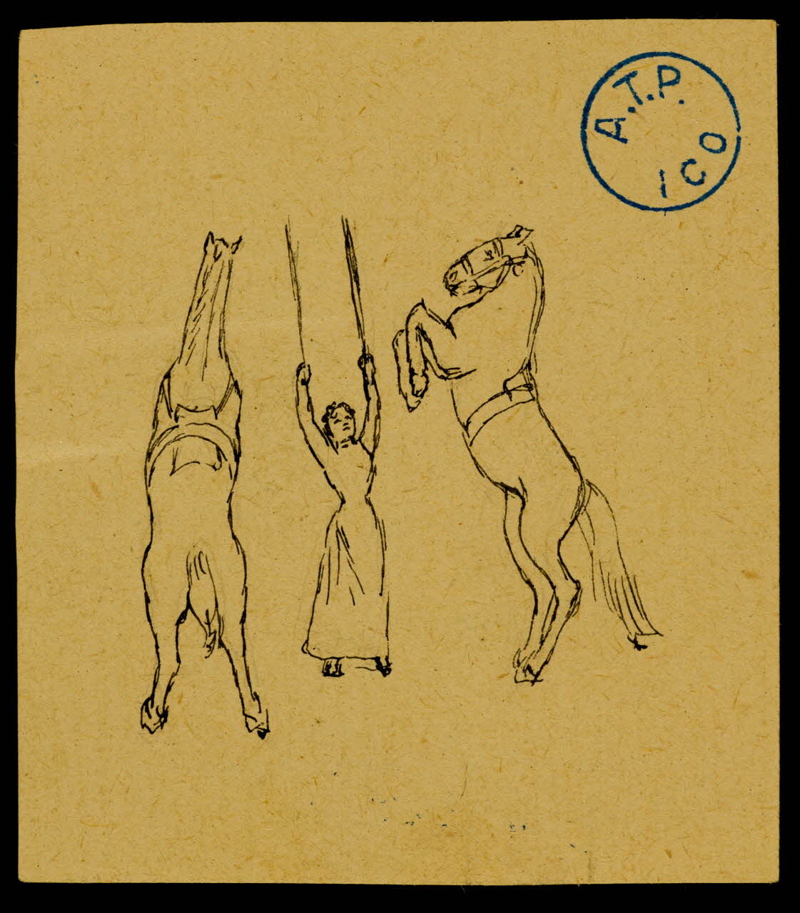 partie d'un ensemble de dessins Numéro de dressage de chevaux 1968.102.1205.2 Photo Mucem