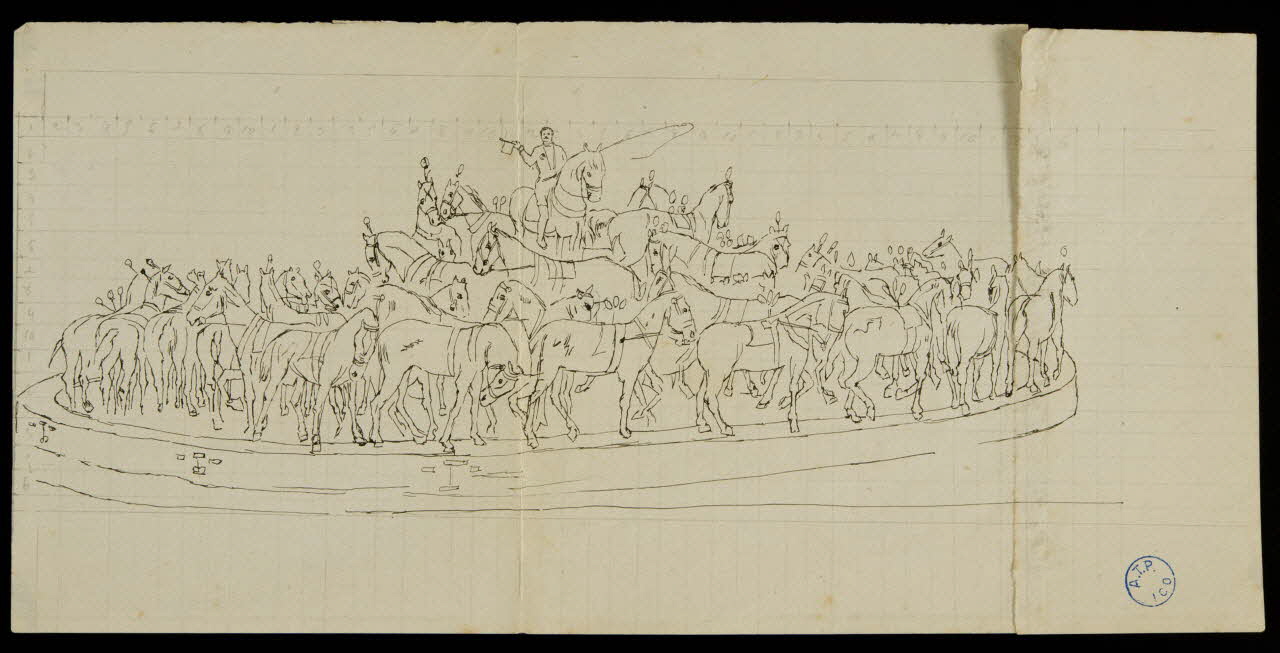 partie d'un ensemble de dessins Numéro équestre 1968.102.1207.22 Photo Mucem