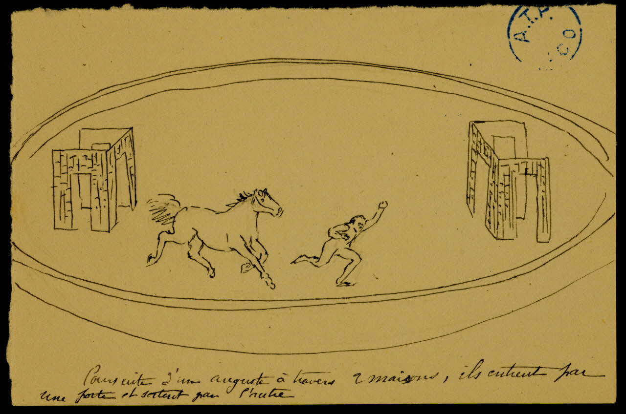 partie d'un ensemble de dessins Spectacle équestre 1968.102.1208.11 Photo Mucem
