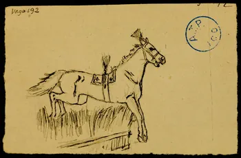 partie d'un ensemble de dessins Cheval sautant un obstacle 1968.102.1210.4 Photo Mucem