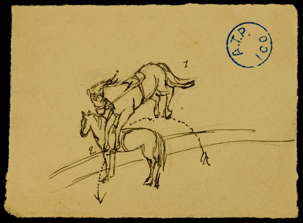 partie d'un ensemble de dessins Numéro équestre 1968.102.1210.9 Photo Mucem
