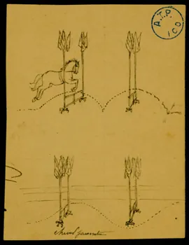 partie d'un ensemble de dessins Cheval passe entre 1968.102.1212.10 Photo Mucem