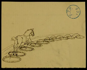 partie d'un ensemble de dessins Cheval sautant dans un cerceau 1968.102.1212.4 Photo Mucem