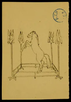 partie d'un ensemble de dessins Cheval et obstacle 1968.102.1212.6 Photo Mucem