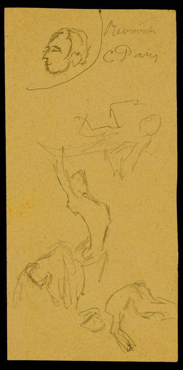 partie d'un ensemble de dessins Esquisses de personnages 1968.102.1214.3 Photo Mucem