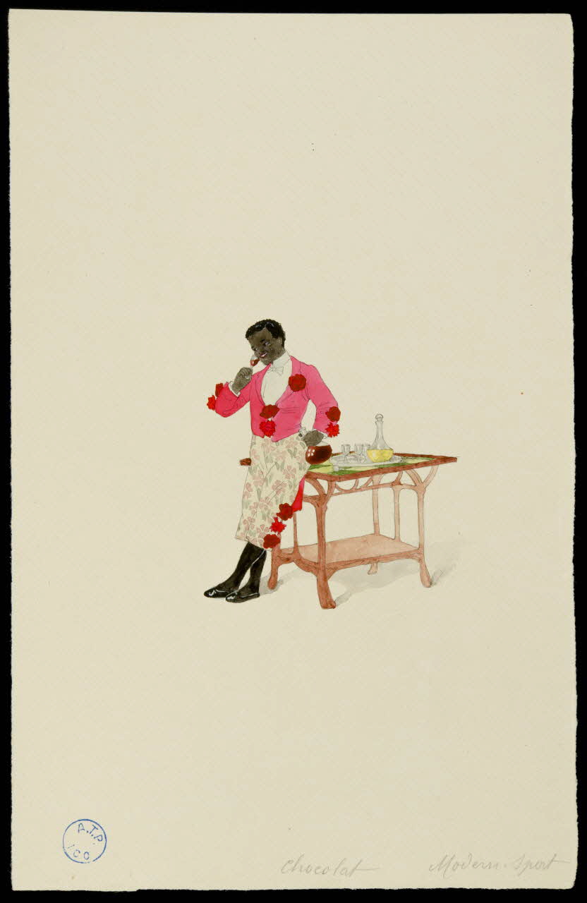 partie d'un ensemble de dessins Chocolat  Modern . sport 1968.102.1220.6 Photo Mucem