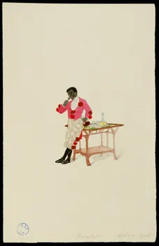 partie d'un ensemble de dessins Chocolat  Modern . sport 1968.102.1220.6 Photo Mucem