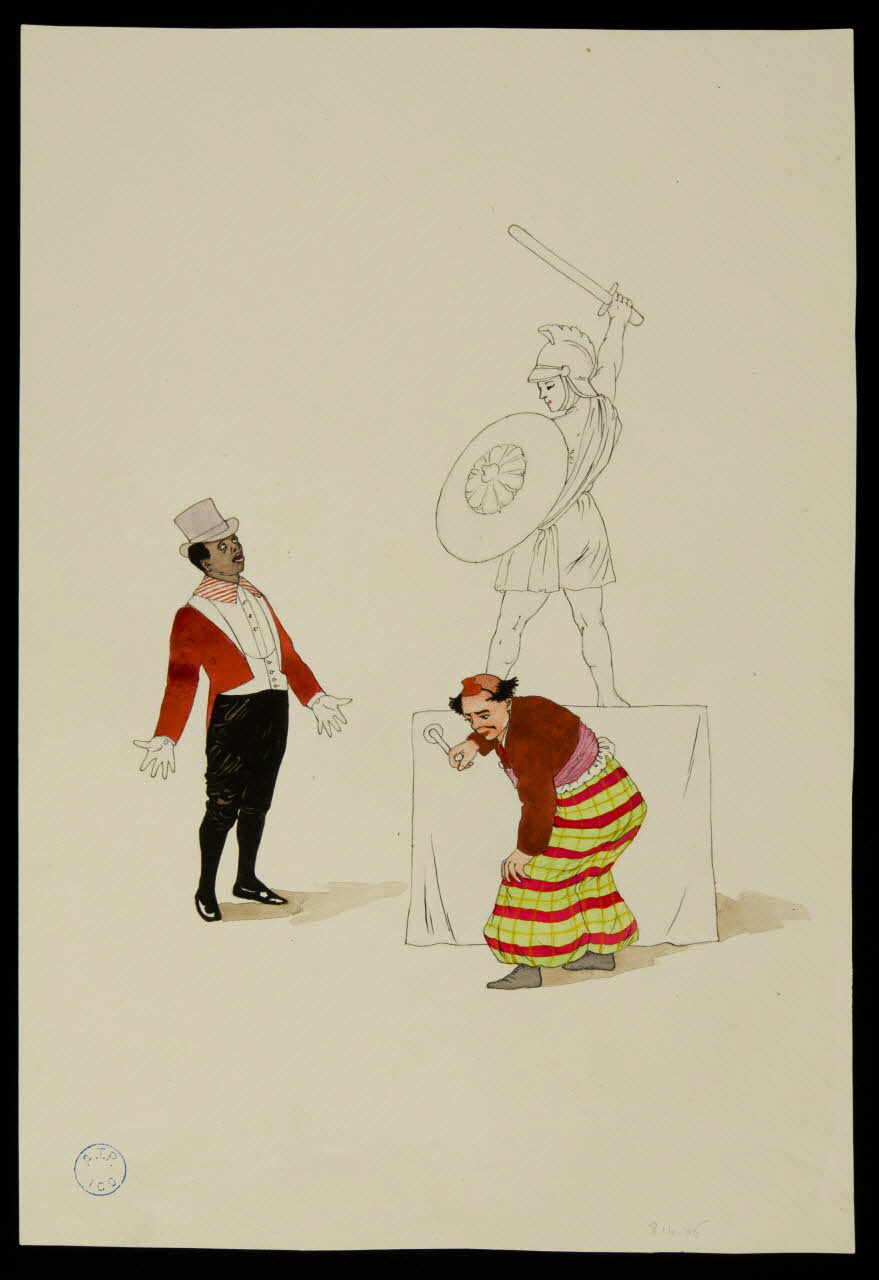 partie d'un ensemble de dessins Numéro de clowns 1968.102.1220.7 Photo Mucem