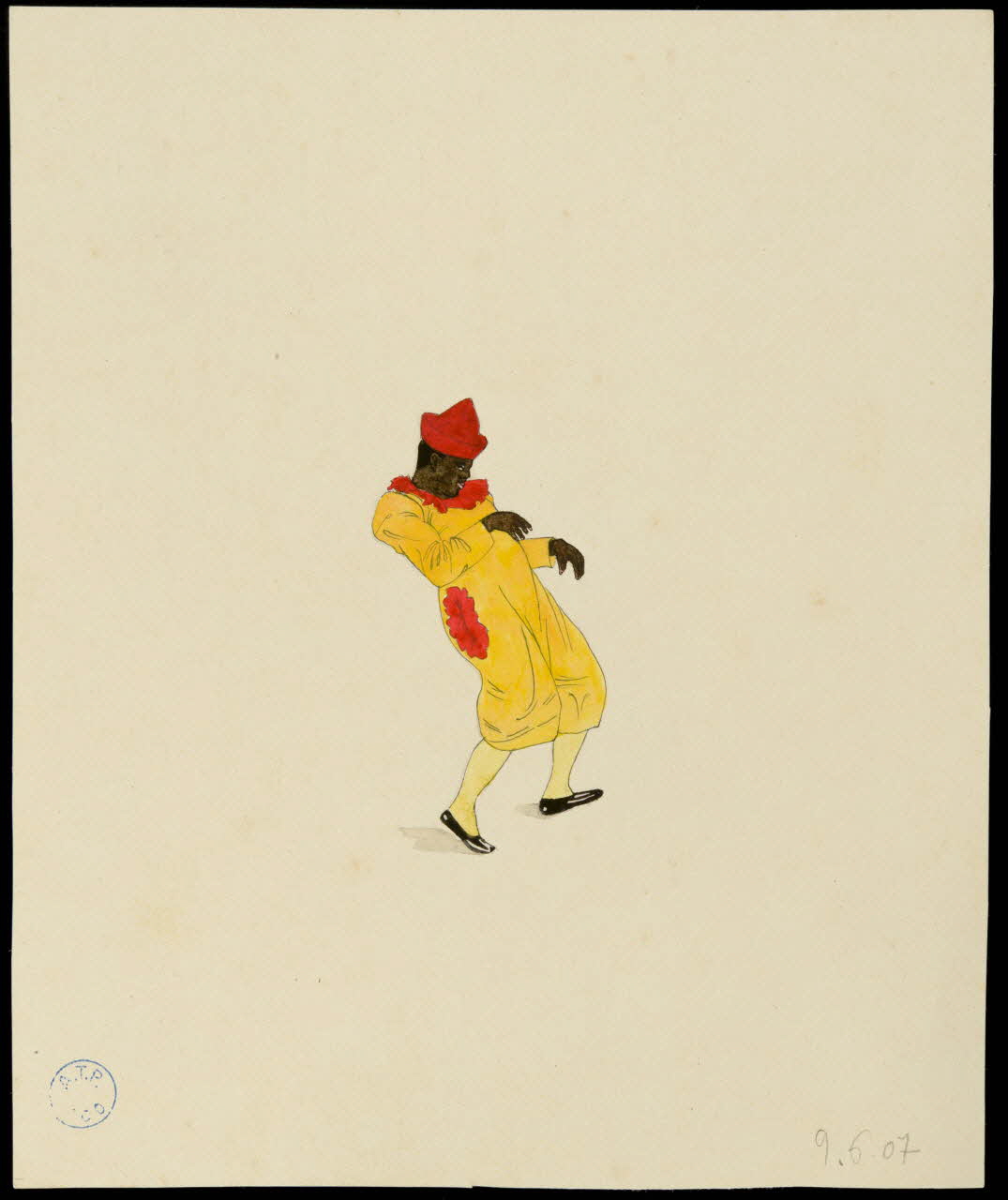 partie d'un ensemble de dessins Homme en costume de cirque 1968.102.1220.8 Photo Mucem