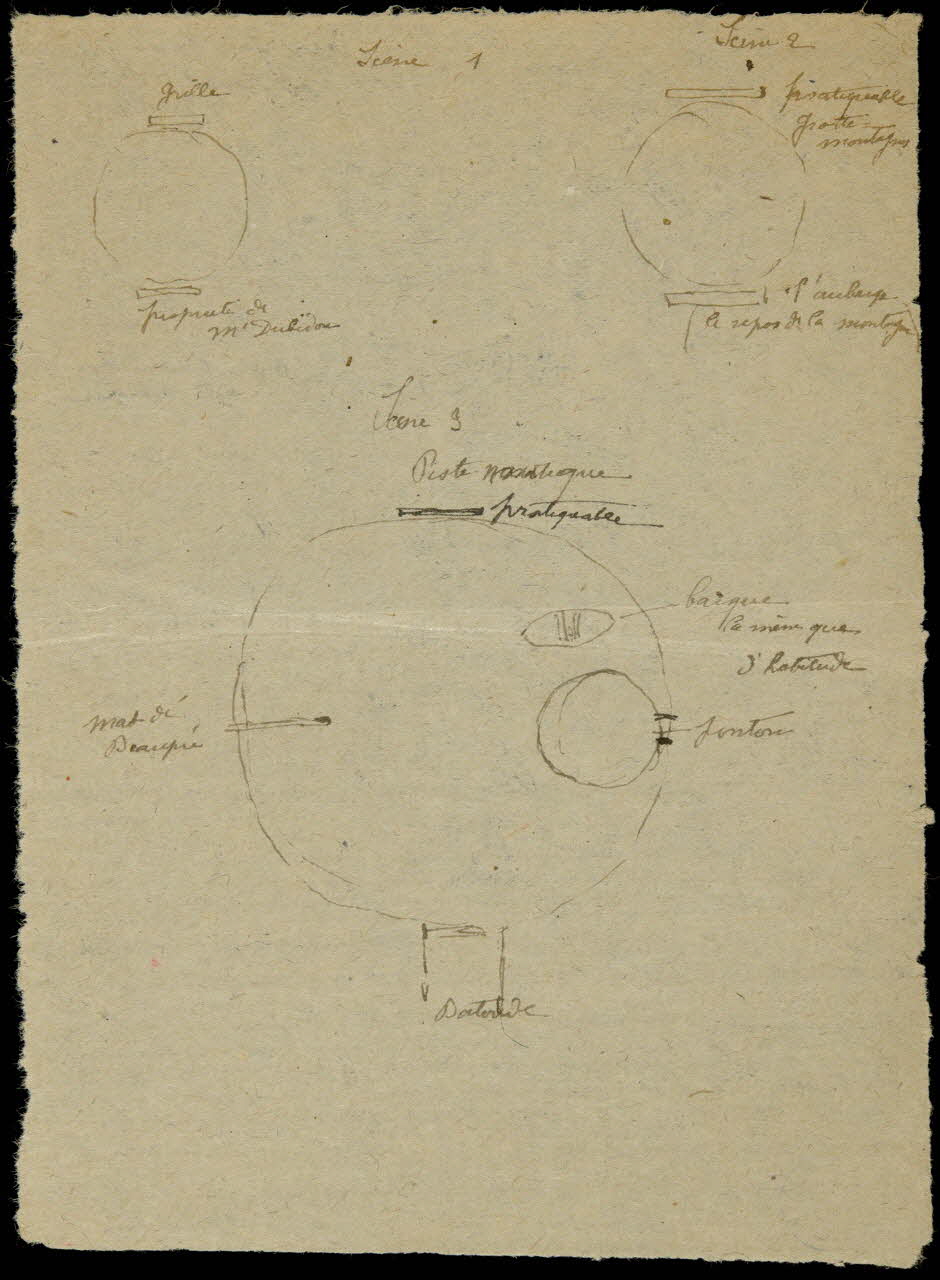 partie d'un ensemble de dessins Décor de spectacle 1968.102.1221.1 Photo Mucem