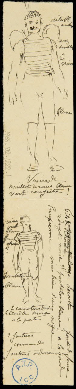 partie d'un ensemble de dessins Ebauche de figure 1968.102.1222.1 Photo Mucem