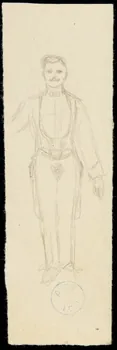 partie d'un ensemble de dessins Esquisse d'homme en costume élégant 1968.102.1223.2 Photo Mucem