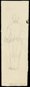 partie d'un ensemble de dessins Esquisse d'homme en costume élégant 1968.102.1223.2 Photo Mucem