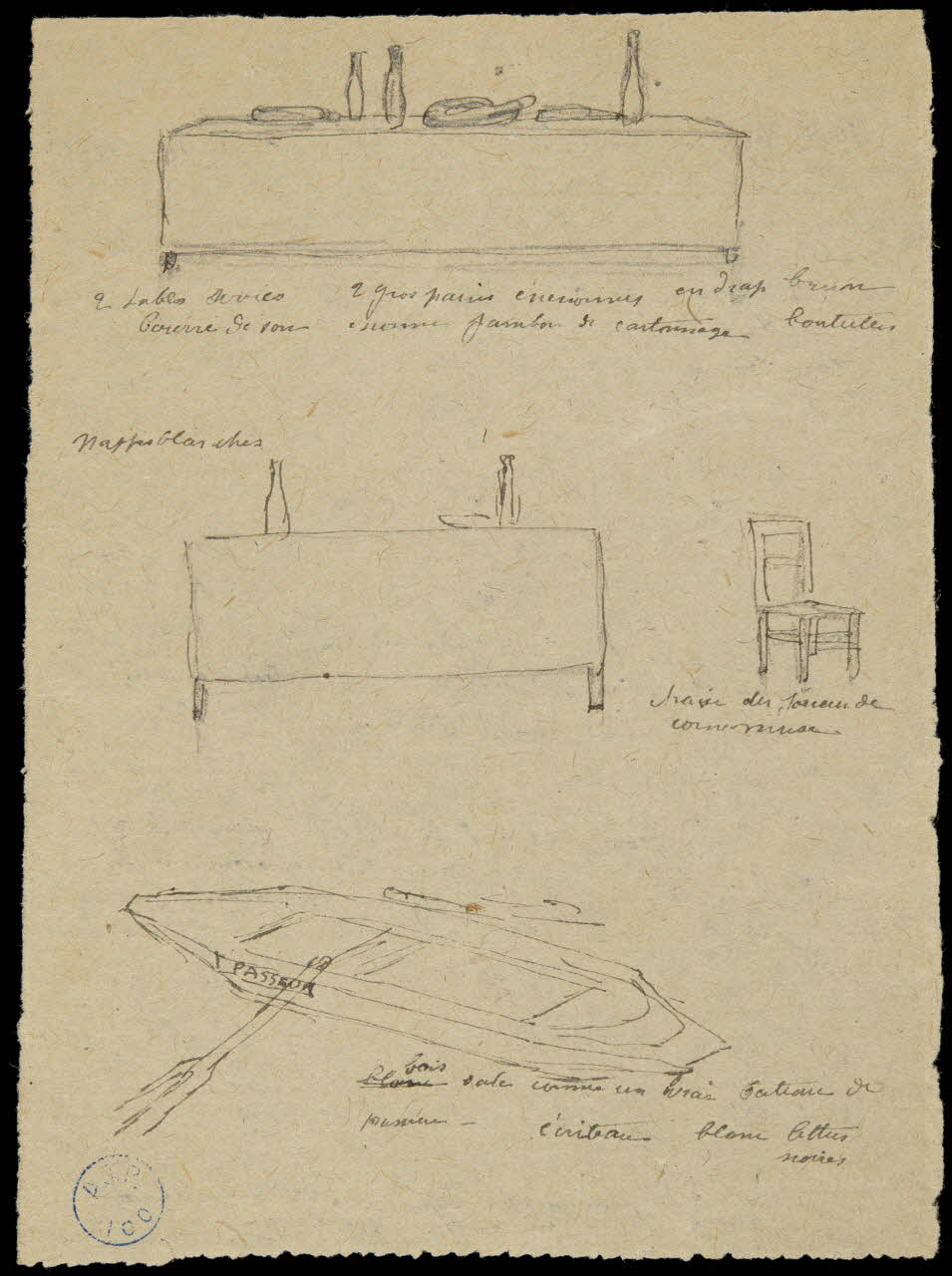 partie d'un ensemble de dessins Ebauches d'objets 1968.102.1223.5 Photo Mucem