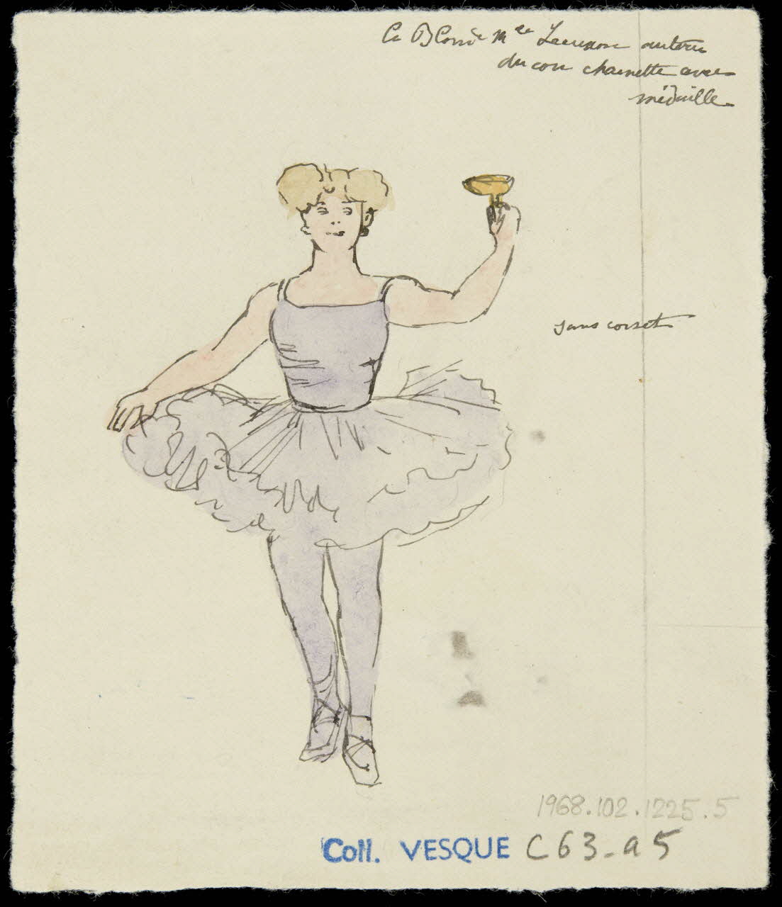 partie d'un ensemble de dessins Mlle Clark Lécusson 1968.102.1225.5 Photo Mucem