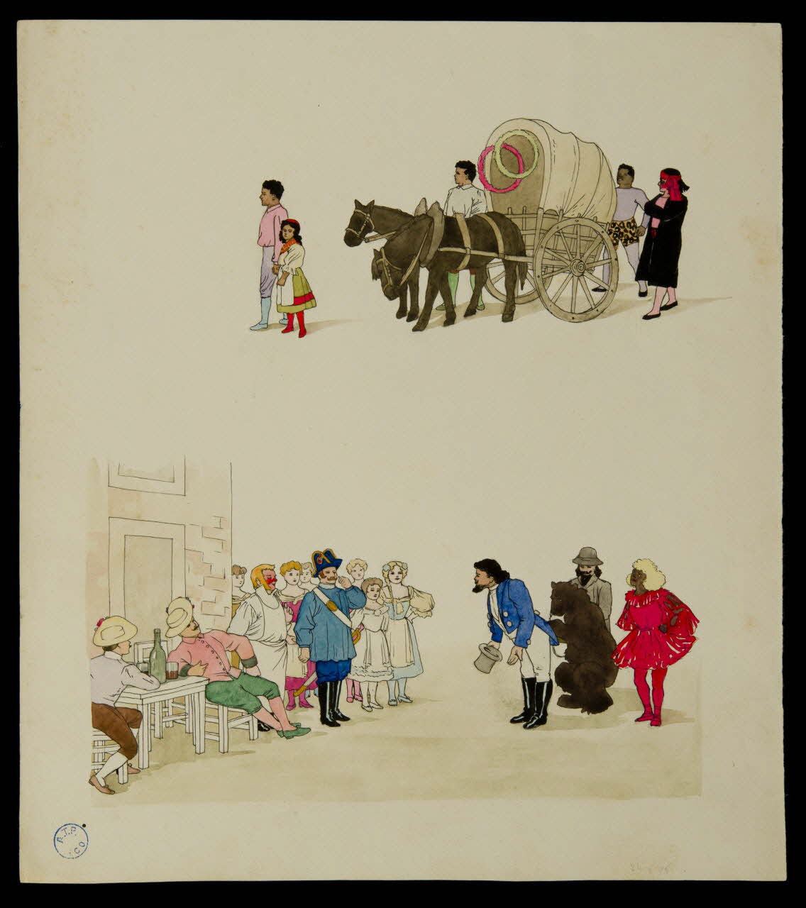 partie d'un ensemble de dessins Artistes de rue 1968.102.1229.4 Photo Mucem