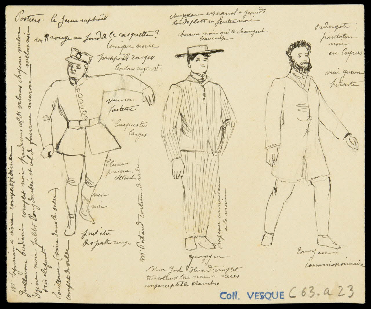 partie d'un ensemble de dessins Figures annotées 1968.102.1230.1 Photo Mucem