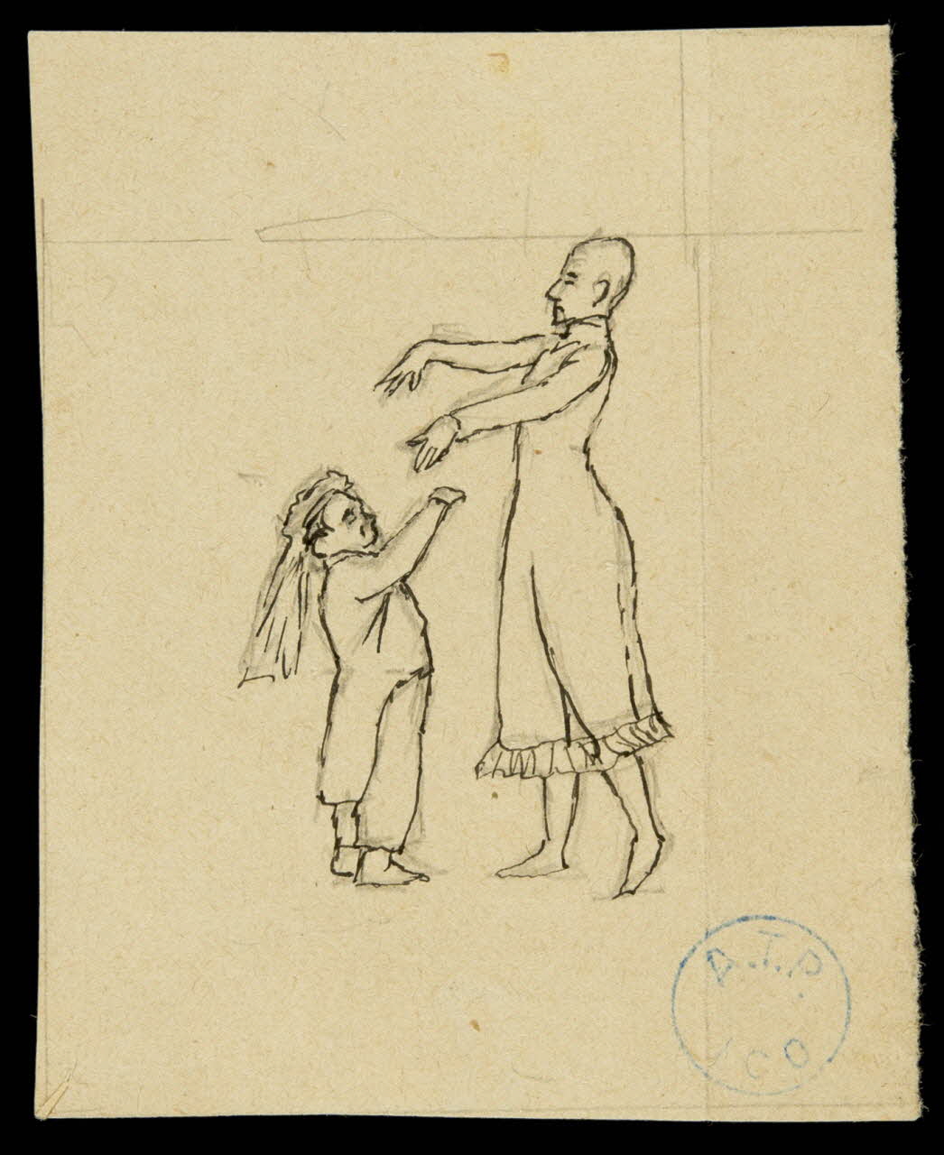 partie d'un ensemble de dessins Danseurs 1968.102.1230.2 Photo Mucem