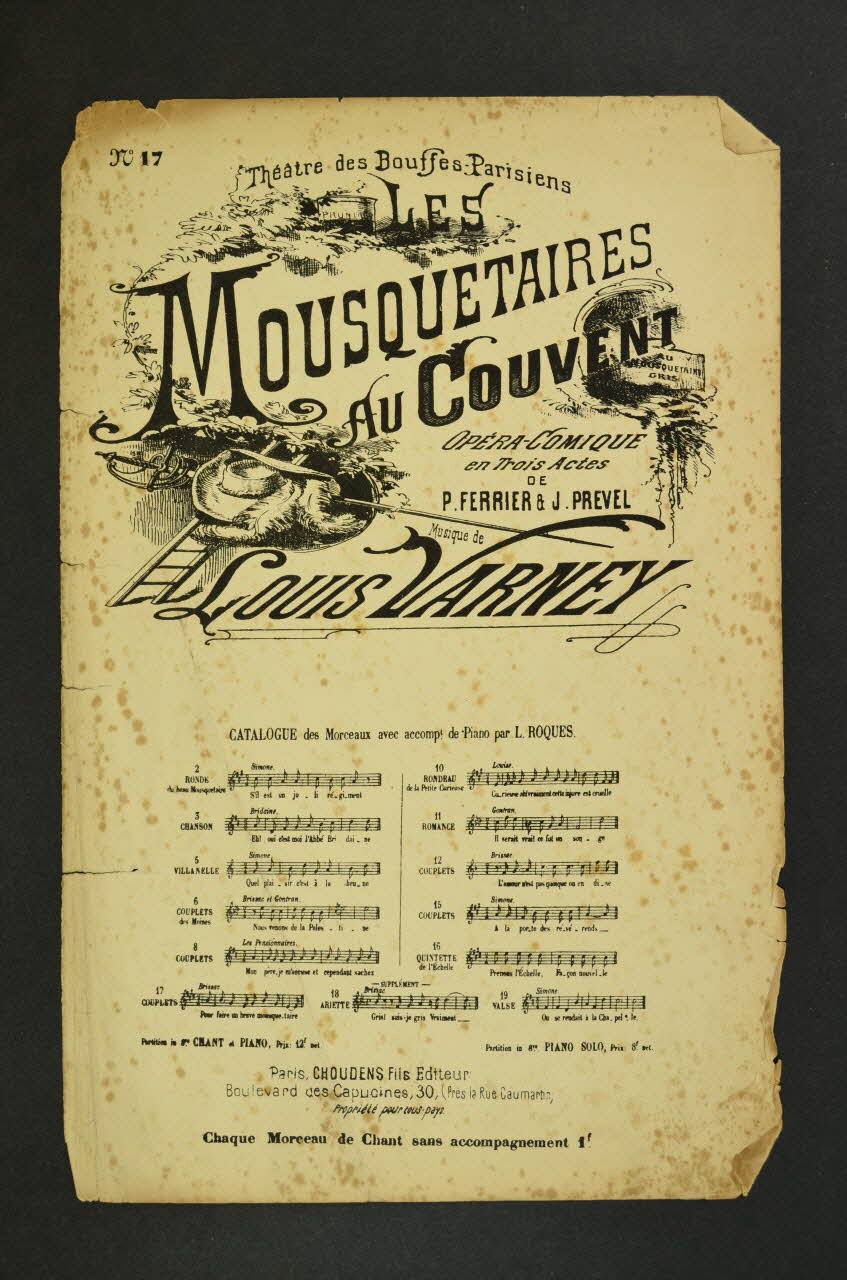 partition de musique petit format 1965.150.40 Photo Mucem