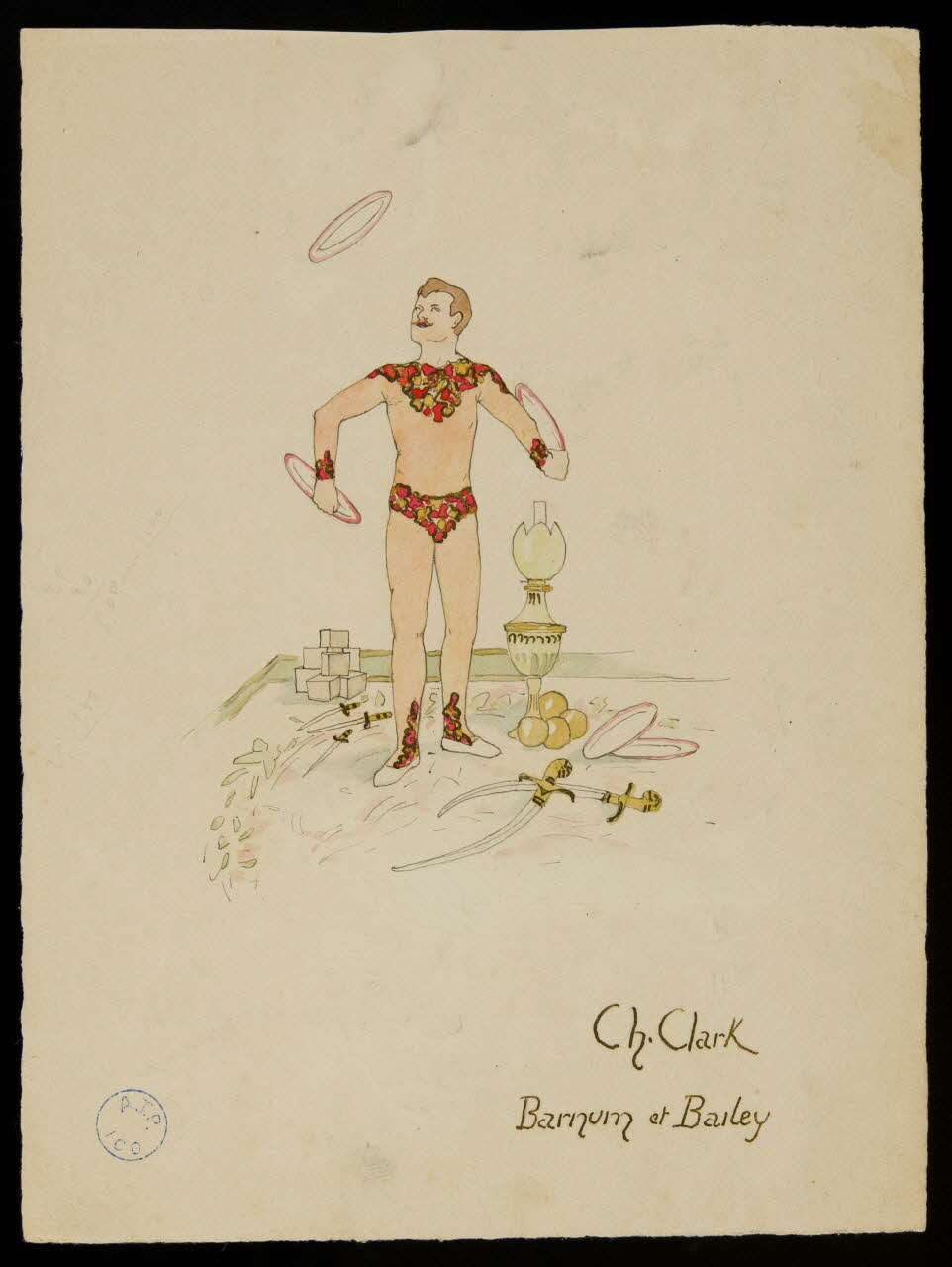 partie d'un ensemble de dessins Ch. Clark  Barnum et Bailey 1968.102.1256.3 Photo Mucem