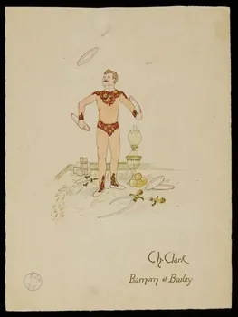 partie d'un ensemble de dessins Ch. Clark  Barnum et Bailey 1968.102.1256.3  Photo Mucem