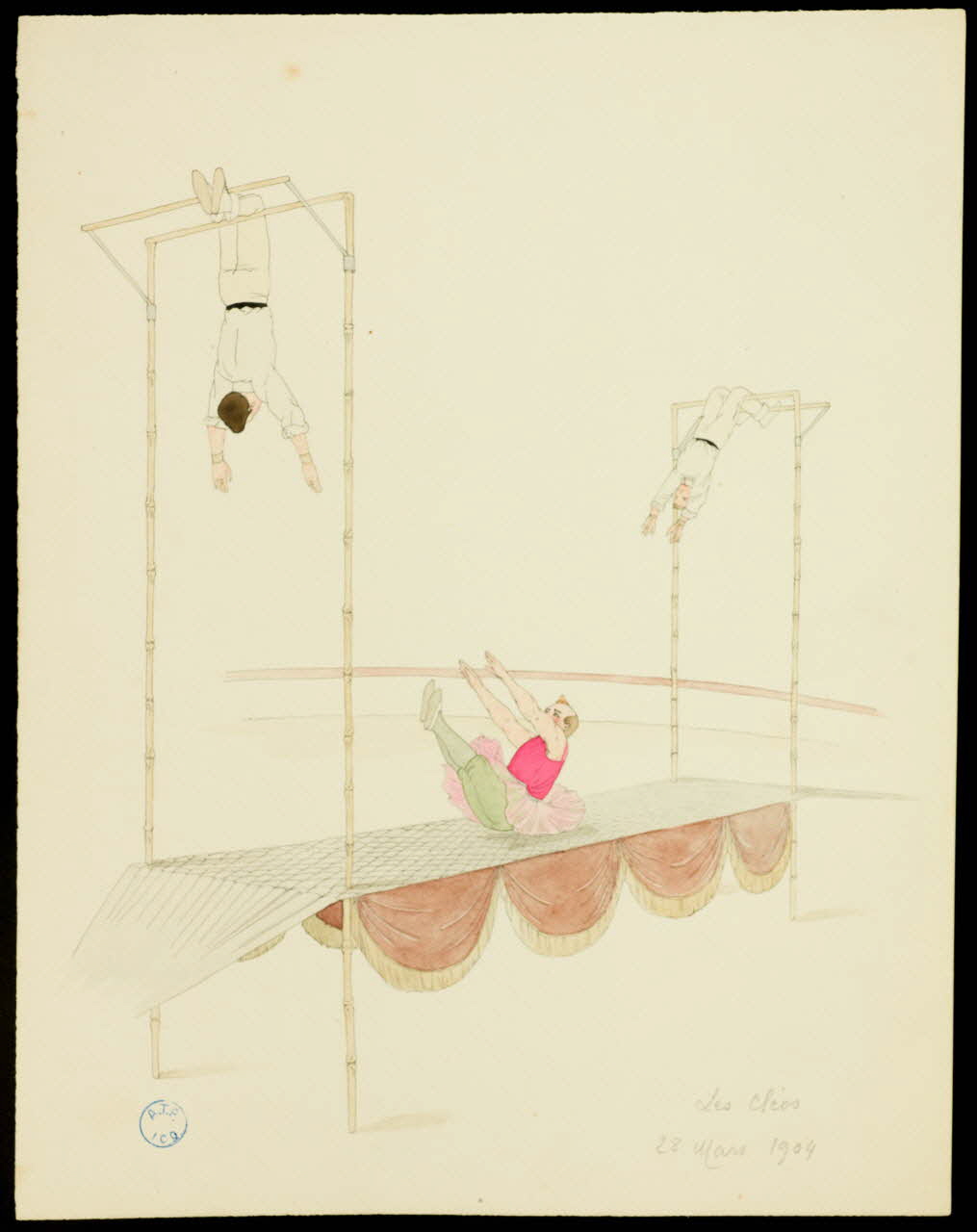 partie d'un ensemble de dessins Les Cléos 1968.102.1261.2 Photo Mucem