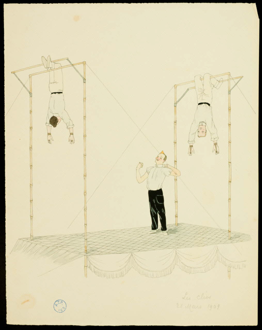 partie d'un ensemble de dessins Les Cléos 1968.102.1261.3 Photo Mucem