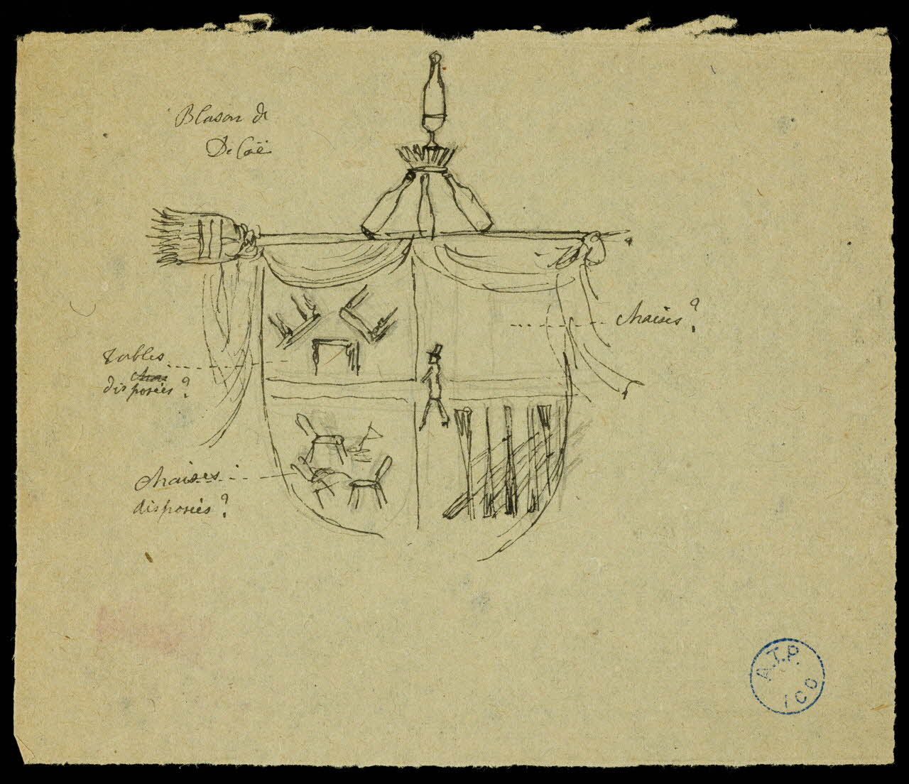 partie d'un ensemble de dessins Blason de  De Cöe 1968.102.1280 Photo Mucem