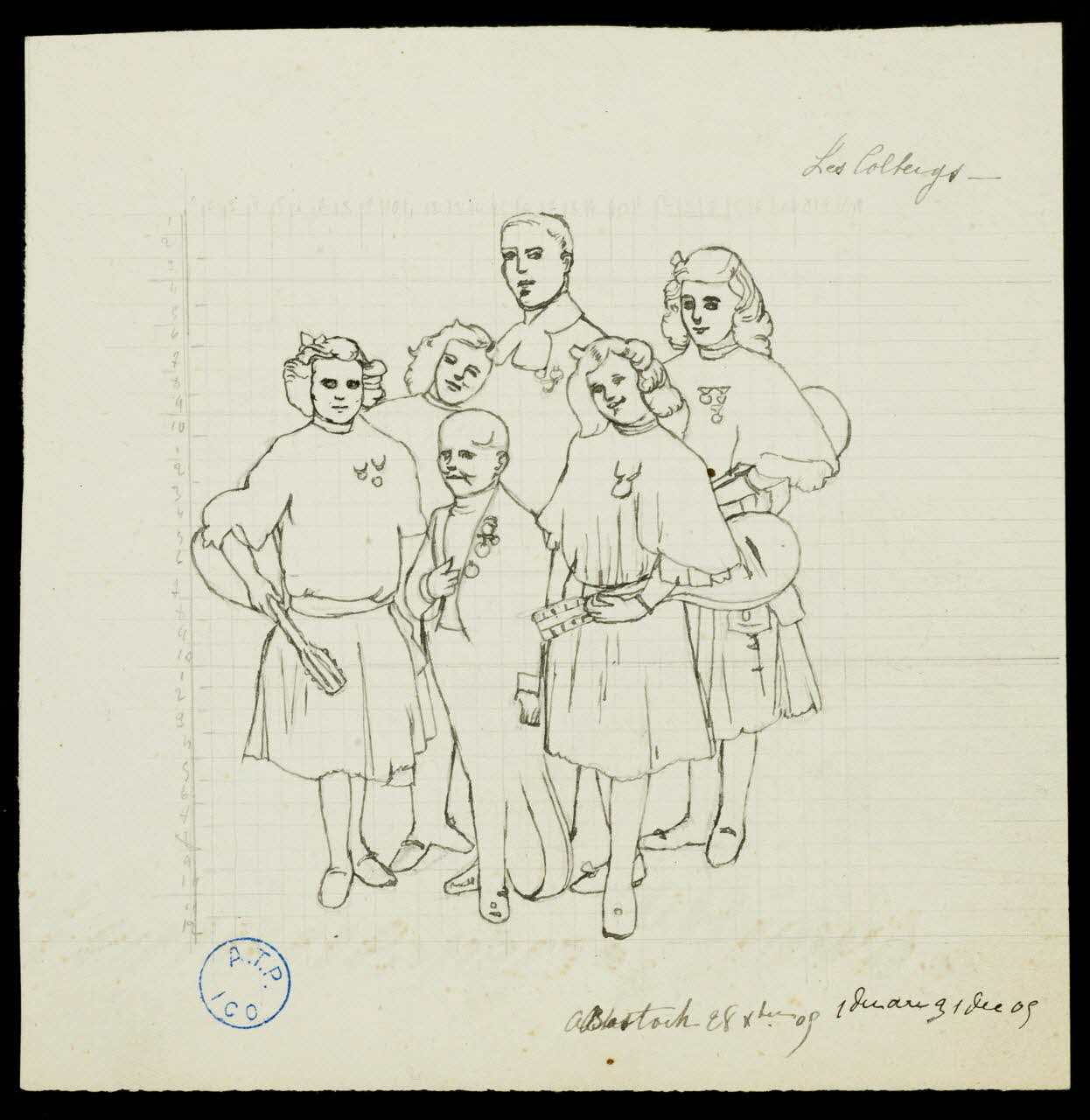 partie d'un ensemble de dessins les Colbergs 1968.102.1286.3 Photo Mucem