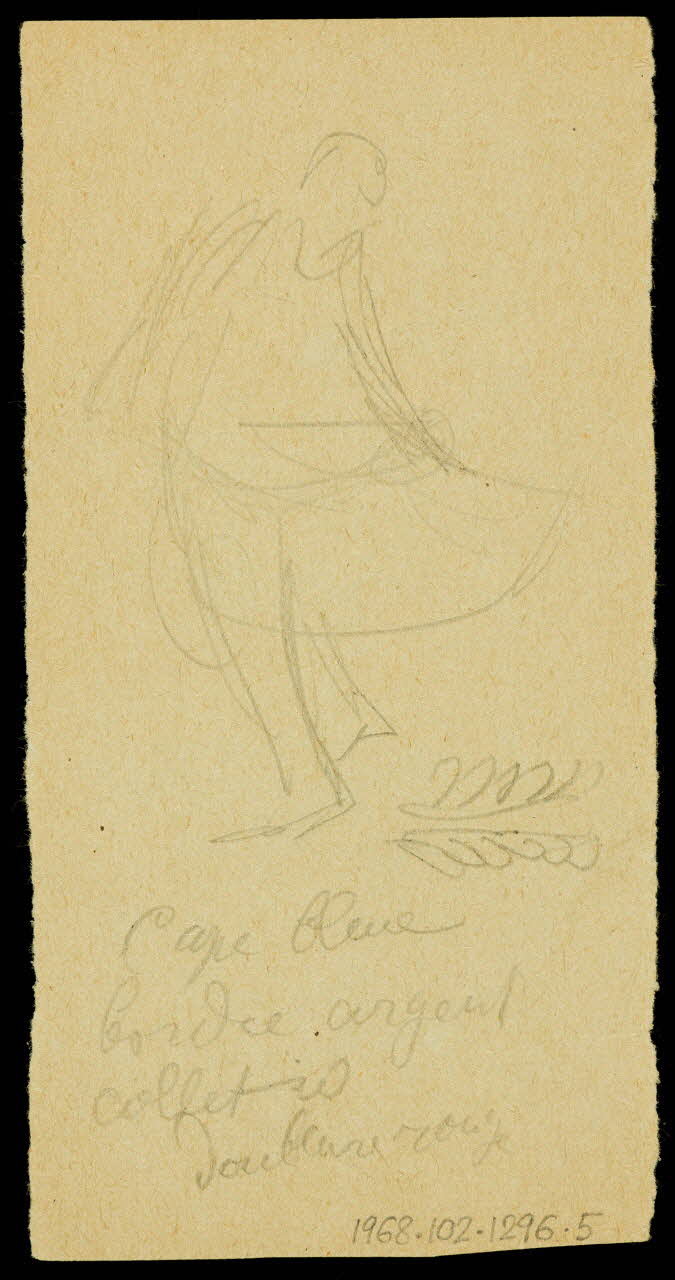 partie d'un ensemble de dessins Esquisse d'un costume de cirque 1968.102.1296.5 Photo Mucem
