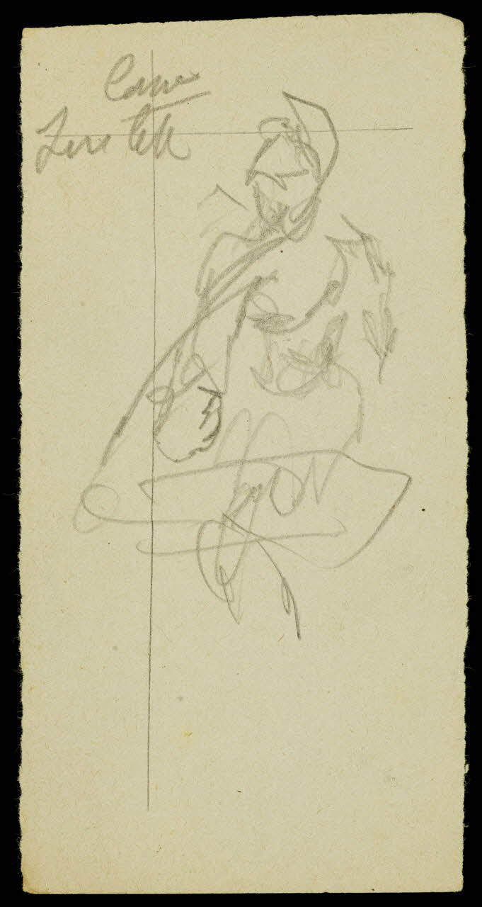 partie d'un ensemble de dessins Esquisse de personnage 1968.102.1300.5 Photo Mucem