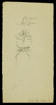 partie d'un ensemble de dessins Esquisse de personnage 1968.102.1300.5  Photo Mucem