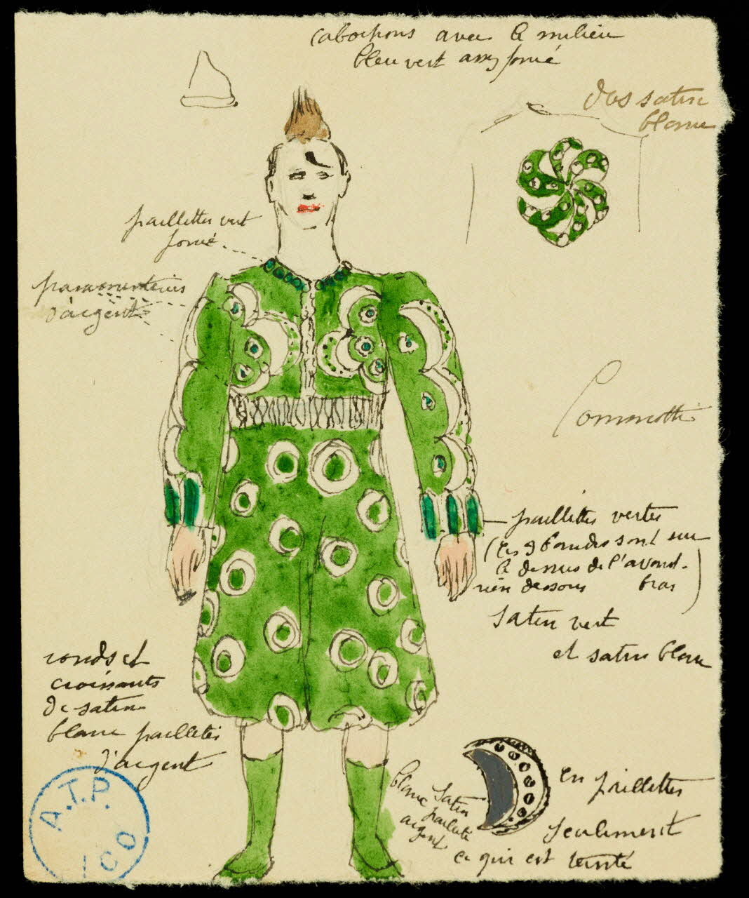 partie d'un ensemble de dessins Le clown Comotti 1968.102.1310 Photo Mucem