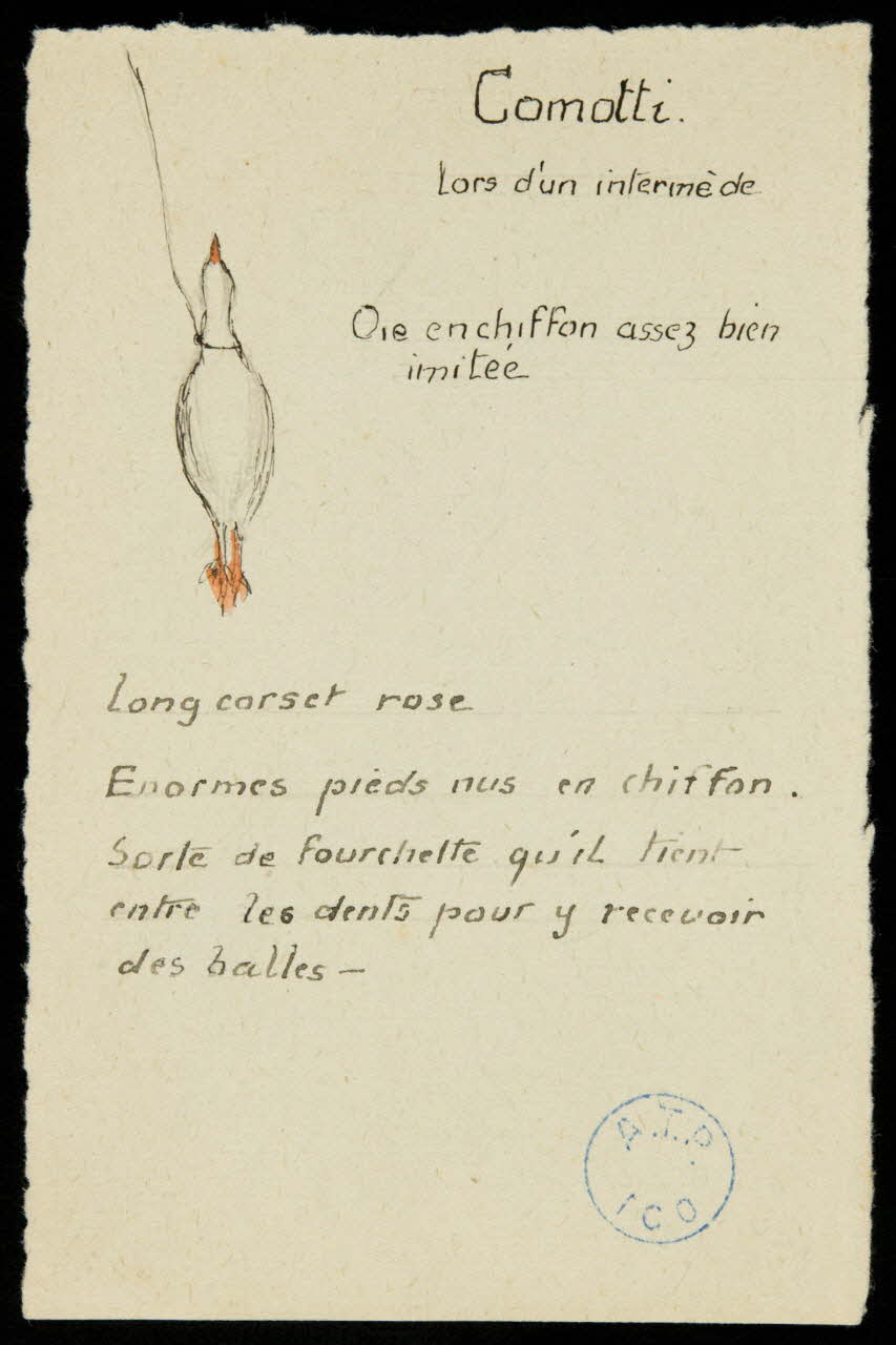 partie d'un ensemble de dessins Comotti  oie en chiffon assez bien  imitée 1968.102.1316.2 Photo Mucem