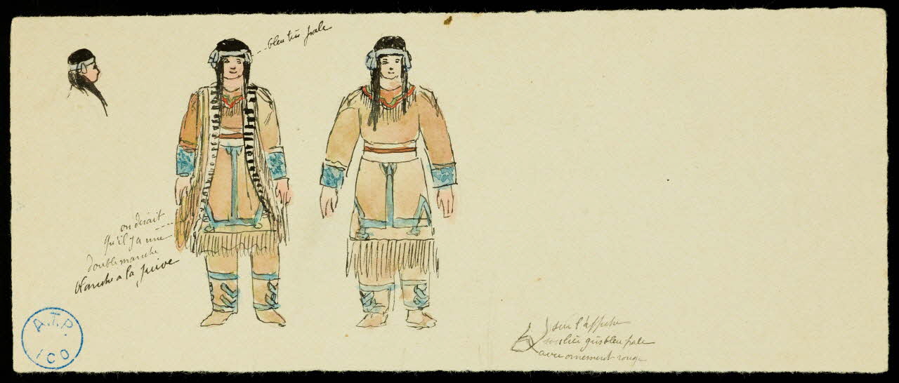 partie d'un ensemble de dessins Costume d'indien d'Amérique 1968.102.1343.2 Photo Mucem