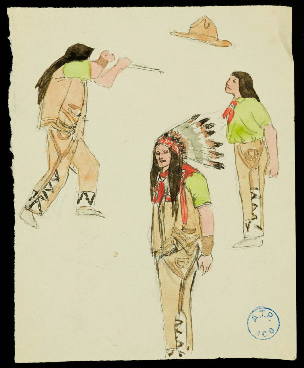 partie d'un ensemble de dessins Indiens d'Amérique 1968.102.1343.3 Photo Mucem