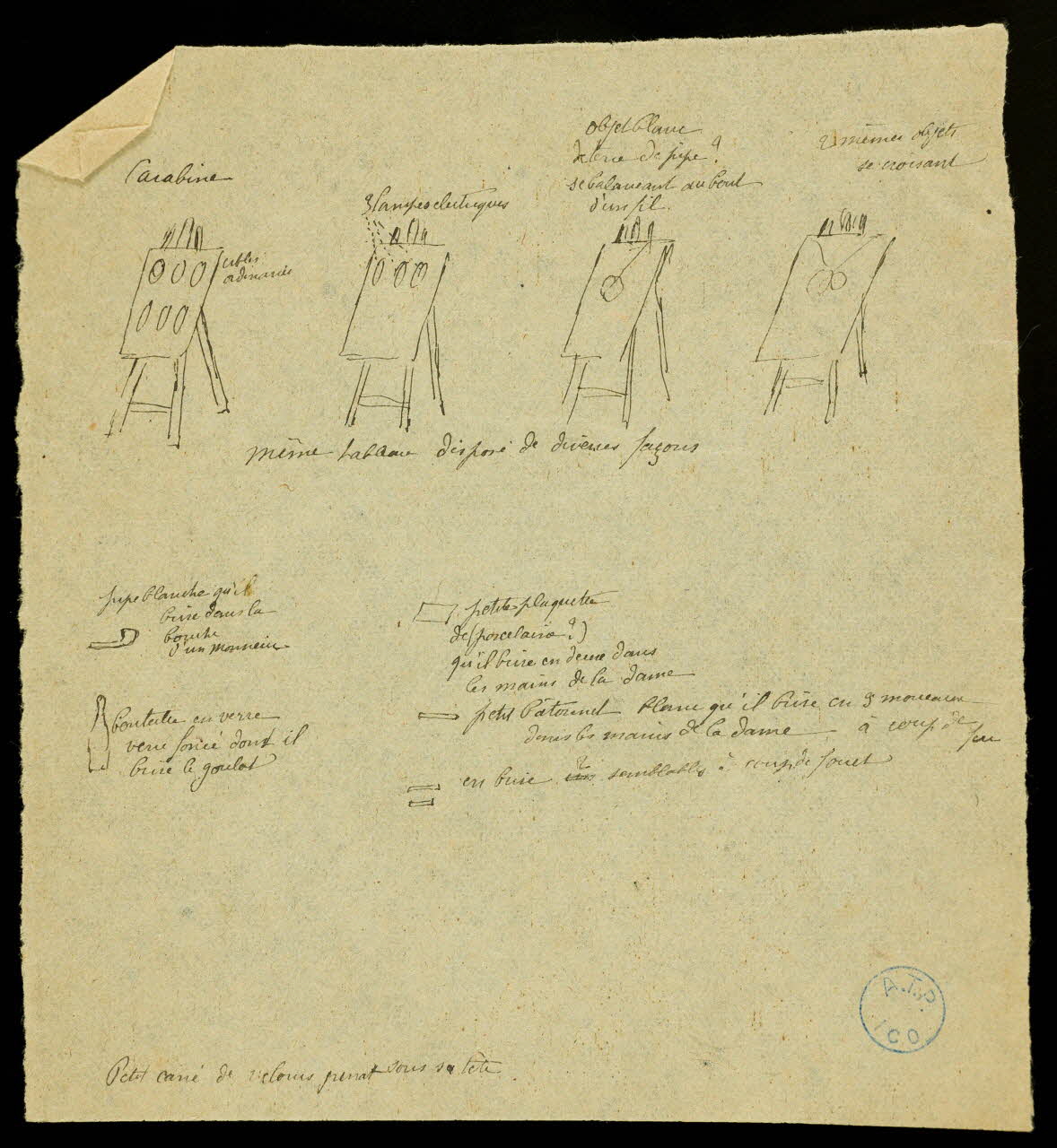 partie d'un ensemble de dessins Carabine 1968.102.1344.1 Photo Mucem