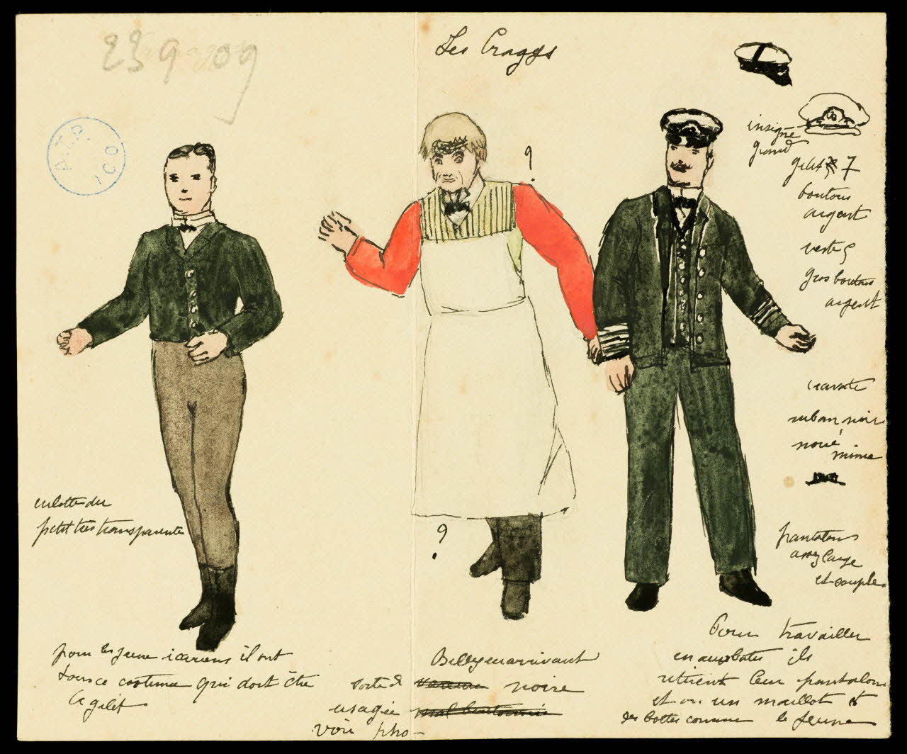 partie d'un ensemble de dessins Les Craggs 1968.102.1352 Photo Mucem