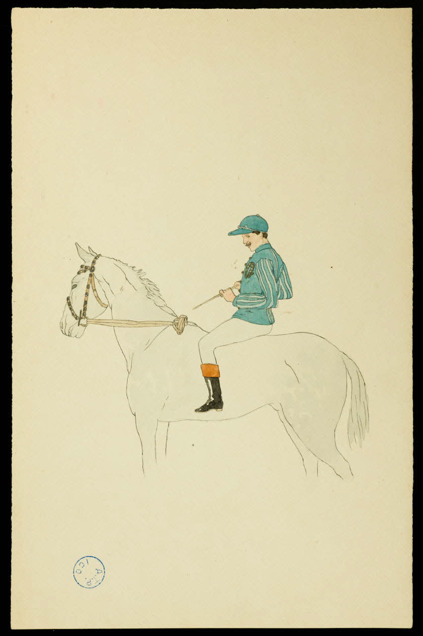 partie d'un ensemble de dessins Jockey sur son cheval 1968.102.1360 Photo Mucem
