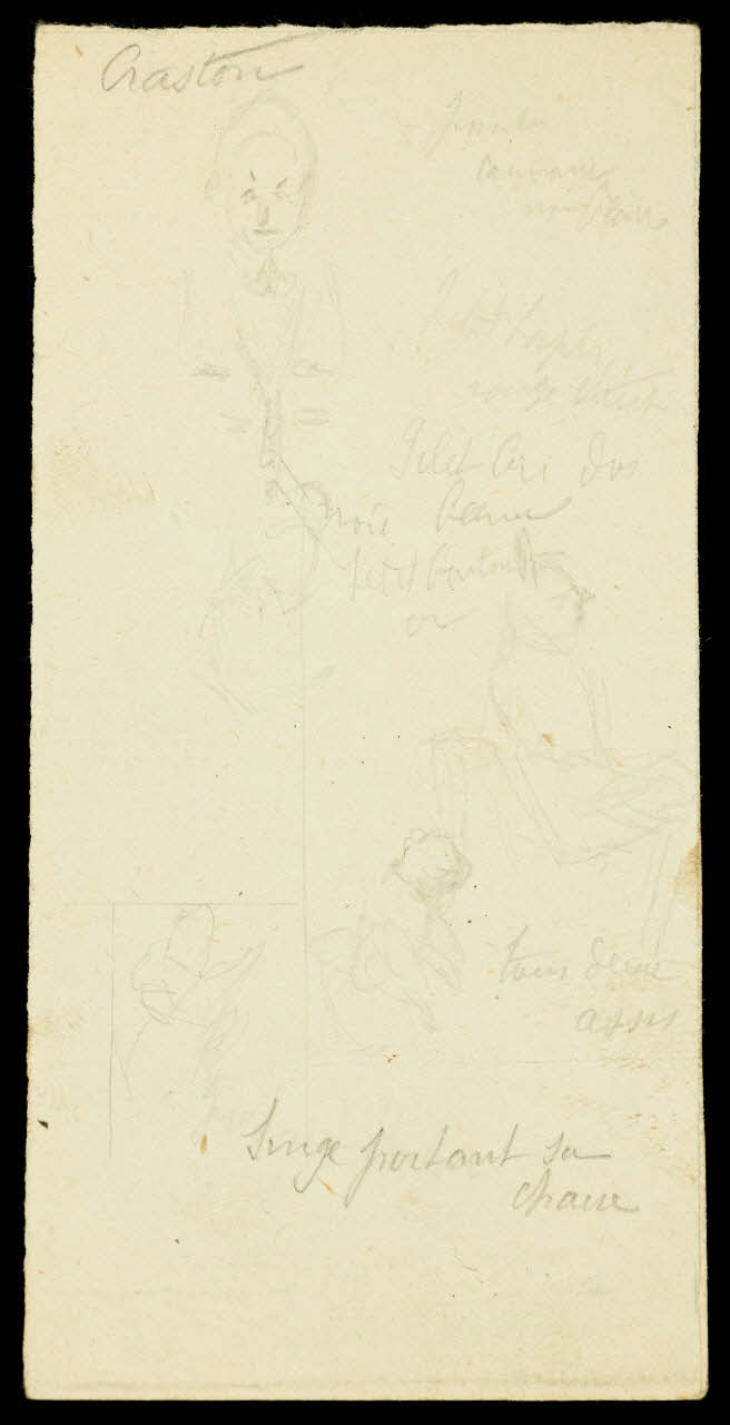 partie d'un ensemble de dessins Craston  Singe portant sa  chaise 1968.102.1364.3 Photo Mucem