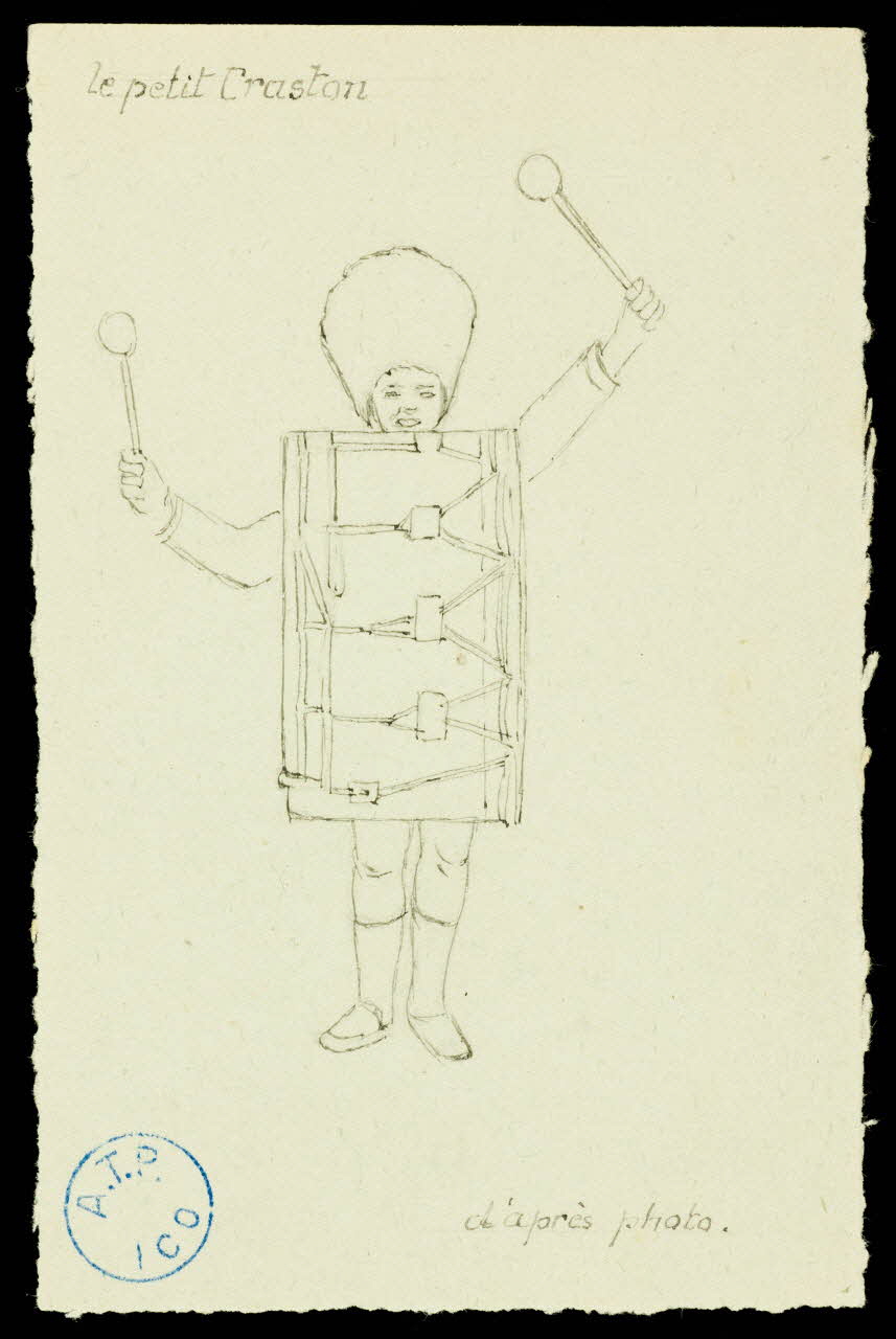 partie d'un ensemble de dessins Le petit Craston  d'après photo. 1968.102.1366 Photo Mucem