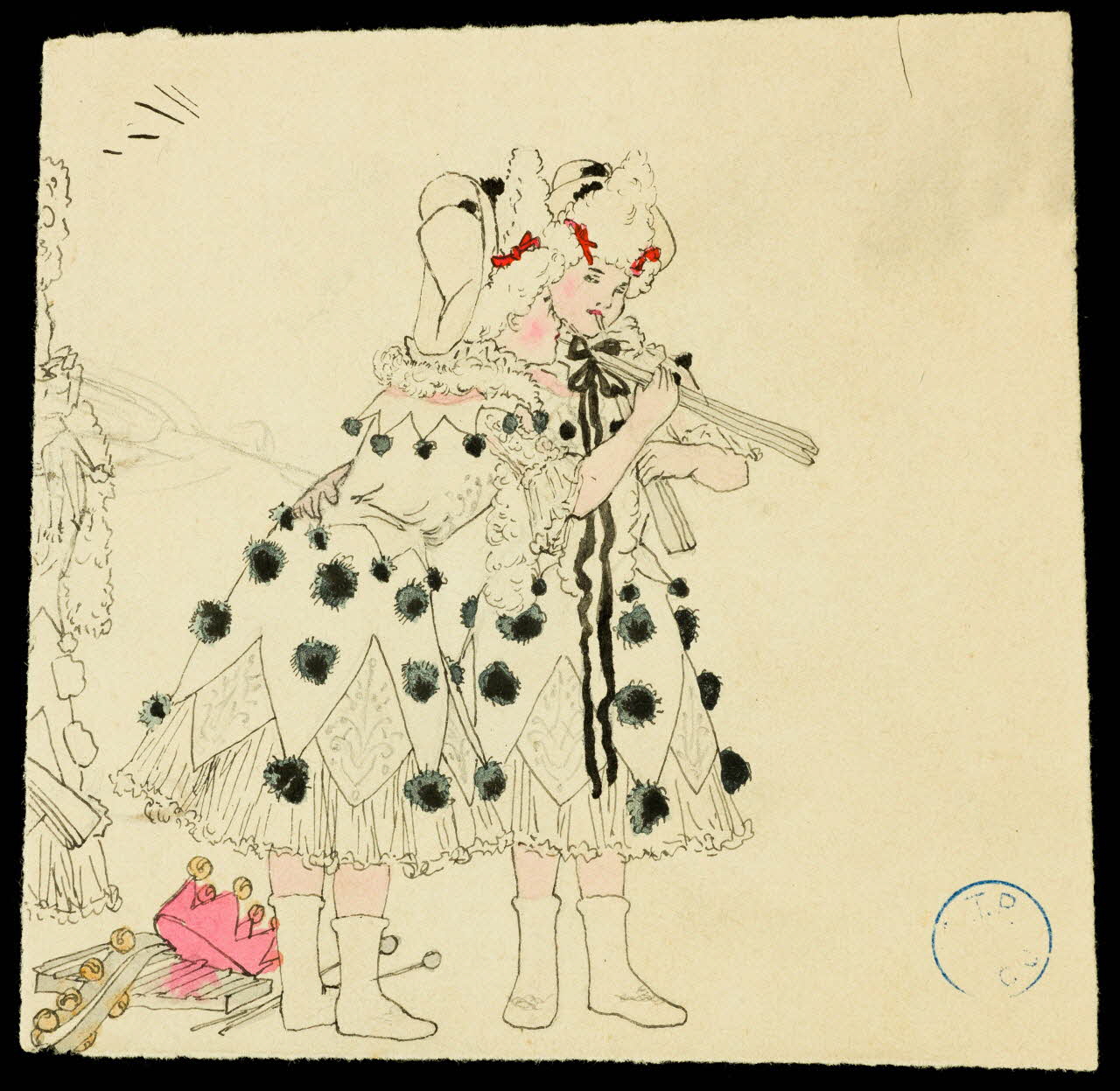 partie d'un ensemble de dessins Femmes musiciennes 1968.102.1367 Photo Mucem