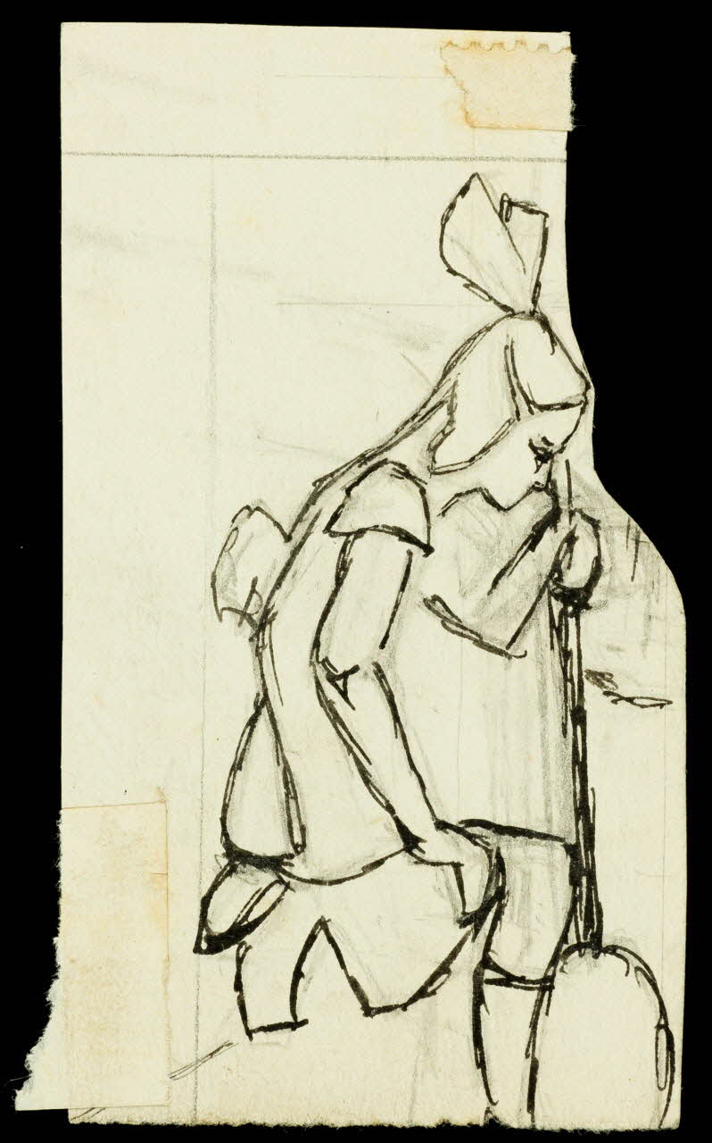 partie d'un ensemble de dessins Jeune musicien 1968.102.1369.2 Photo Mucem