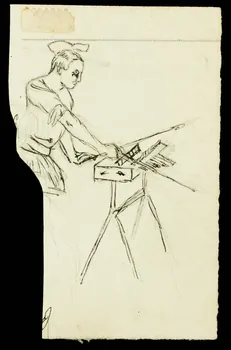 partie d'un ensemble de dessins Homme jouant du xylophone 1968.102.1369.3 Photo Mucem